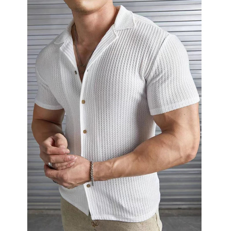 Men’s Textured Short-Sleeve Shirt