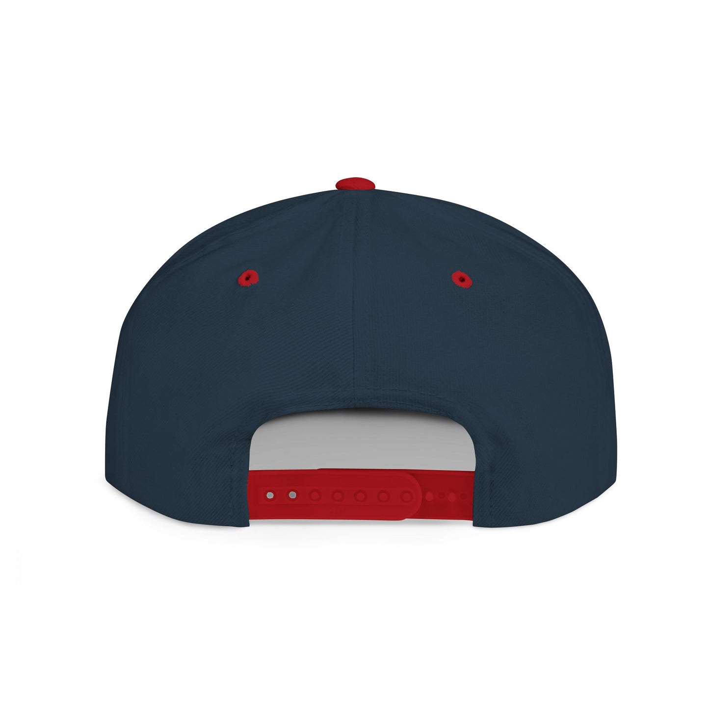 Trendy Flat Bill Snapback Hat Navy/Red Color