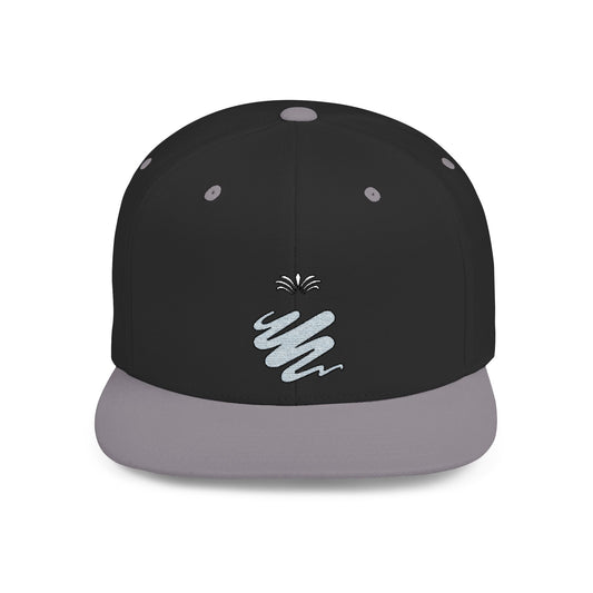 Trendy Flat Bill Snapback Hat Silver/Black Color
