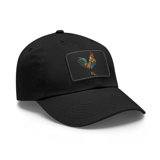 Rooster Leather Patch Cap