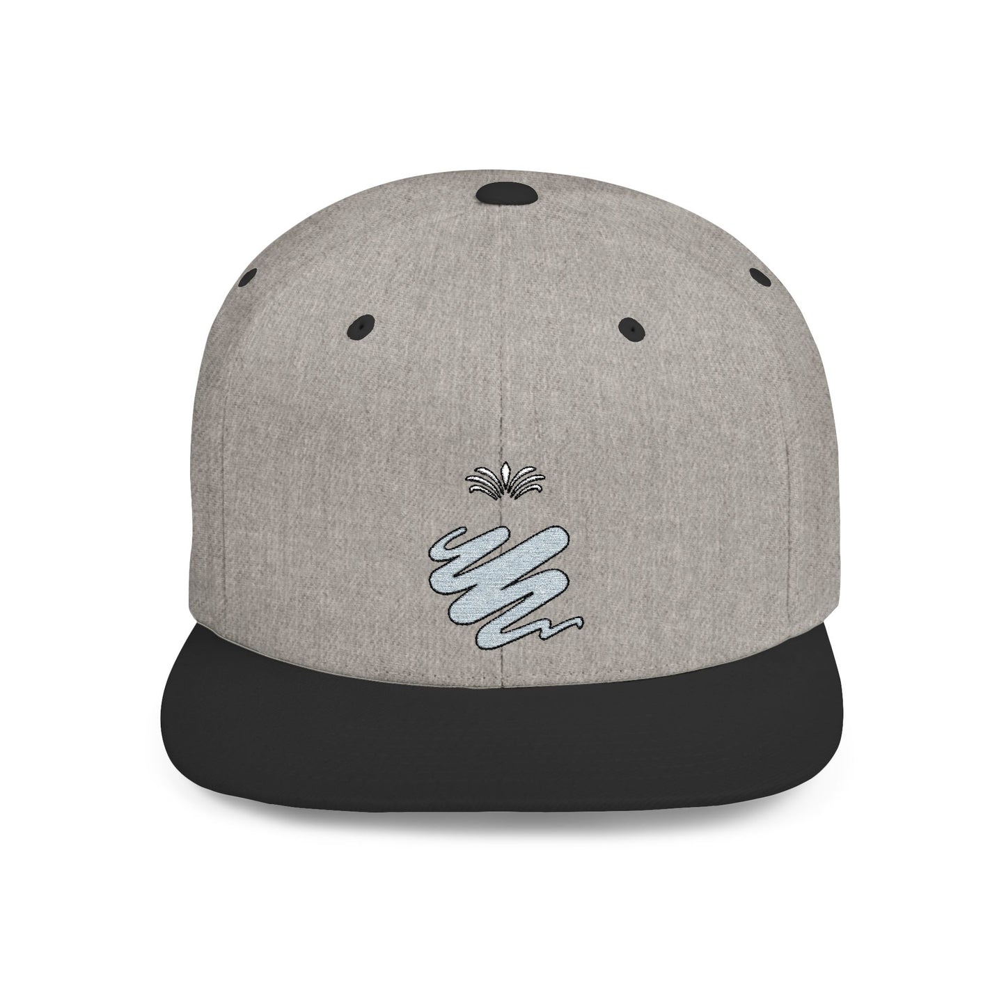 Trendy Flat Bill Snapback Hat Grey/Black Color