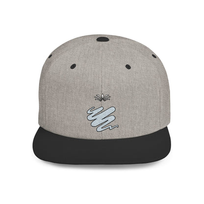 Trendy Flat Bill Snapback Hat Grey/Black Color