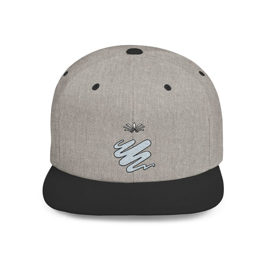 Trendy Flat Bill Snapback Hat Grey/Black Color