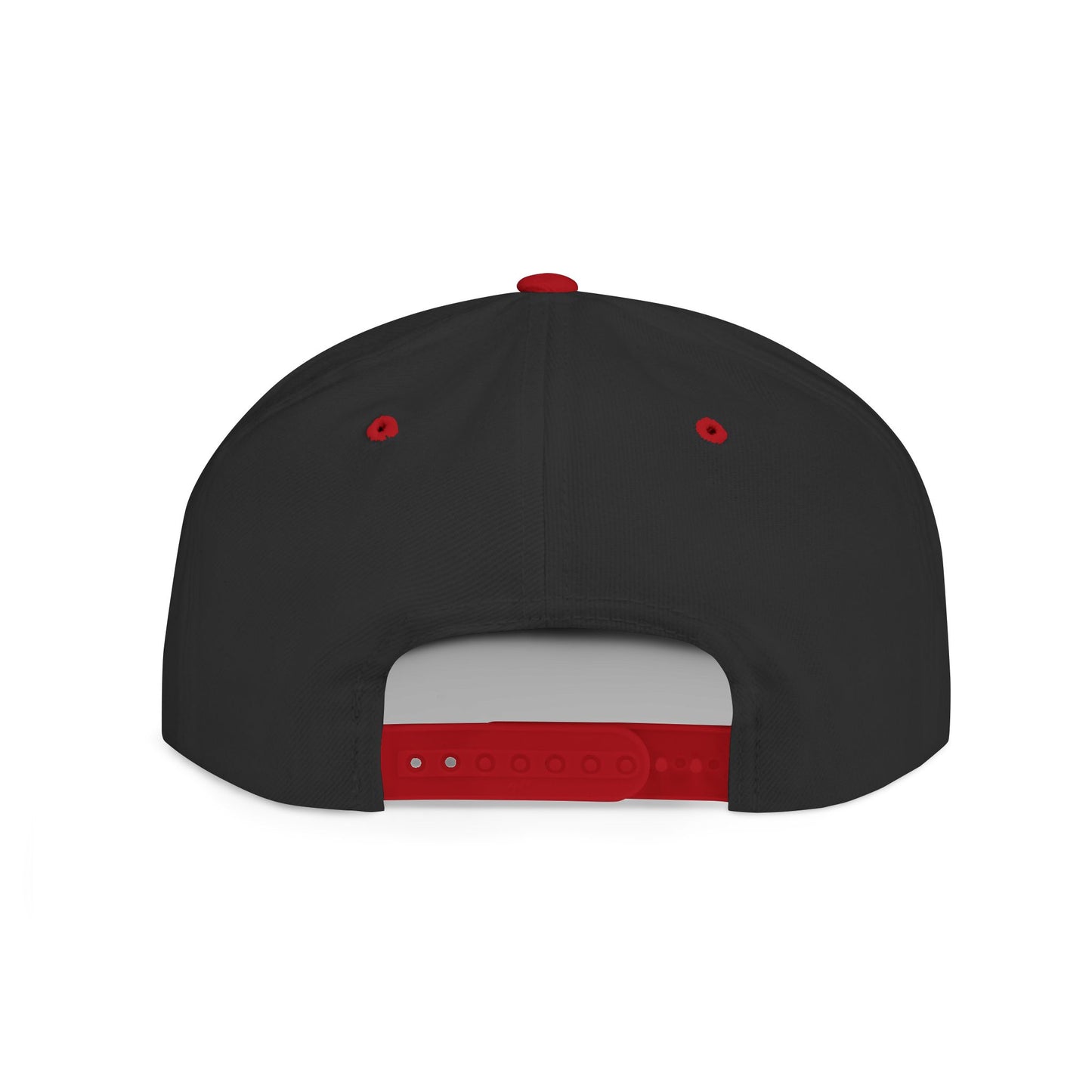 Trendy Flat Bill Snapback Hat Black/Red Color