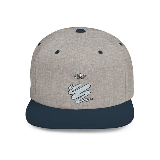 Trendy Flat Bill Snapback Hat Grey/Navy Color