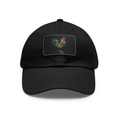 Rooster Leather Patch Cap