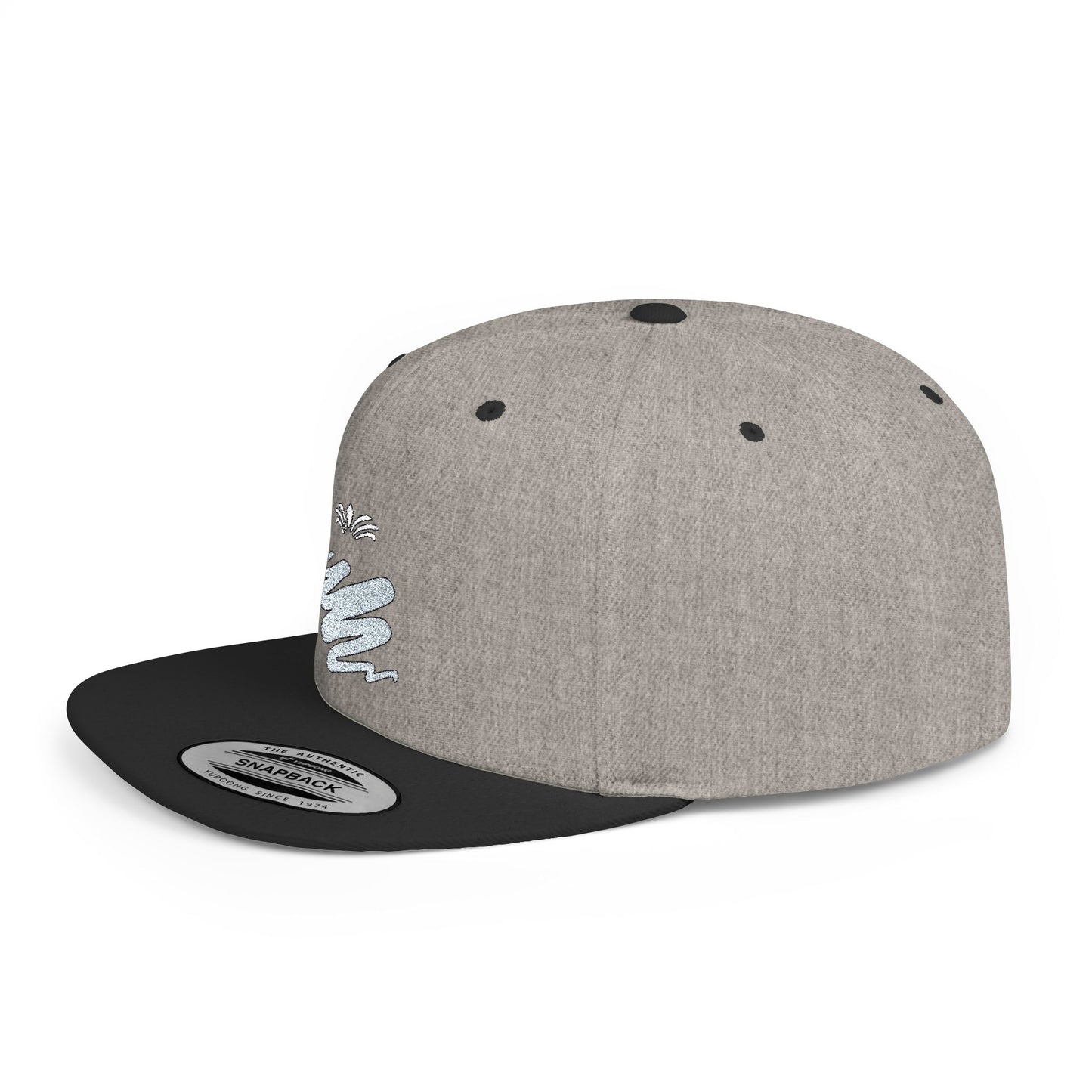 Trendy Flat Bill Snapback Hat Grey/Black Color