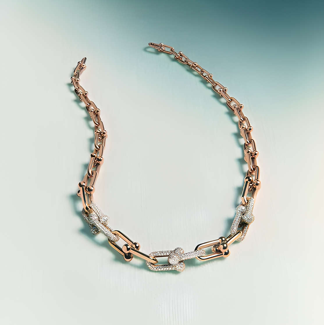 Radiant U-Link Diamond Necklace