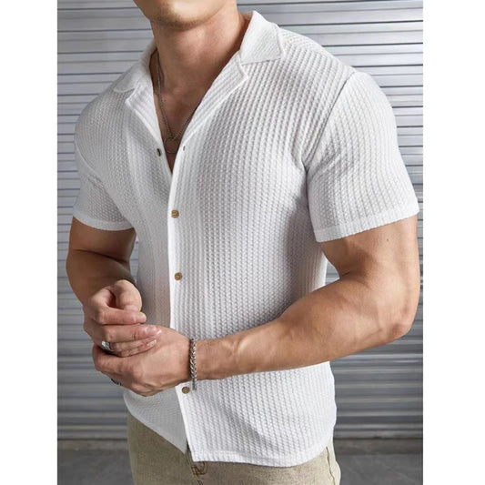 Men’s Textured Short-Sleeve Shirt